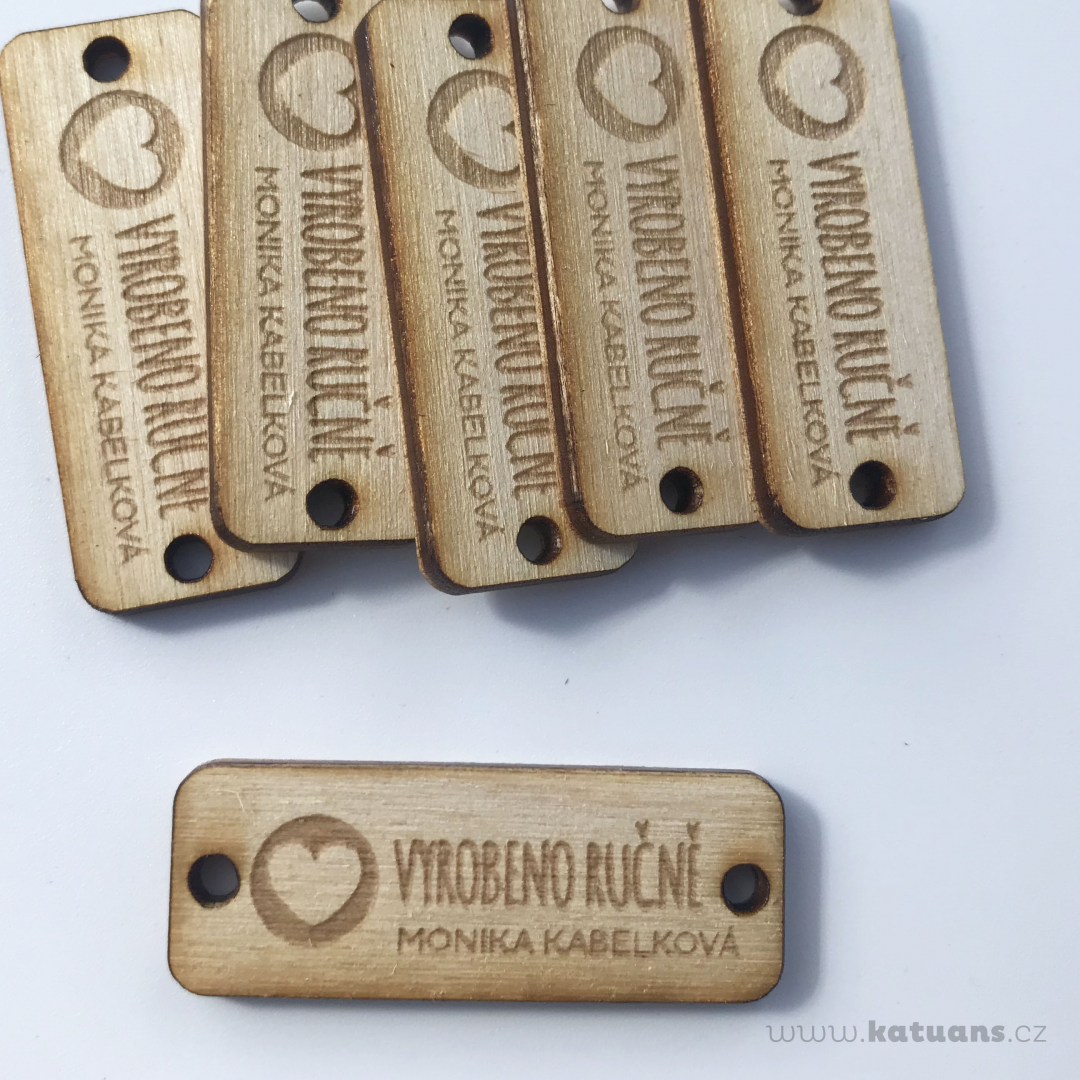 Dřevěný štítek na produkty - vyrobeno ručně
