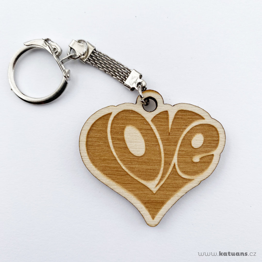 Dřevěná klíčenka - LOVE