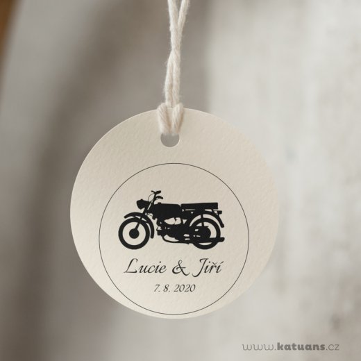 Svatební razítko s motorkou